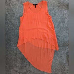BCBGMAXAZRIA sleeveless silk tunic top blouse size Medium